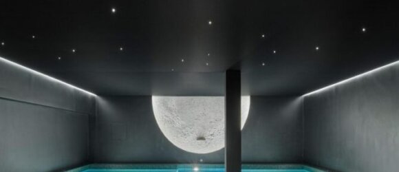 Techos tensados matte negro spa cielo estrellado