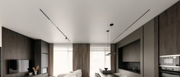 Stretch ceiling in interior designer created villa in Bilbao, Spain