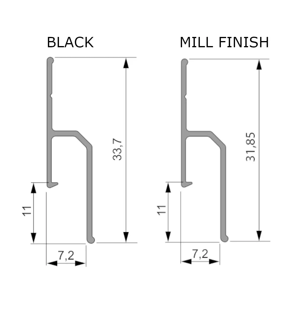 Perfil de aluminio BRIL TR-CL125 Bruto - Imagen 3